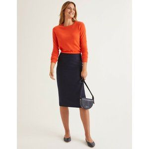 Boden Navy Heritage British Tweed Pencil Skirt
